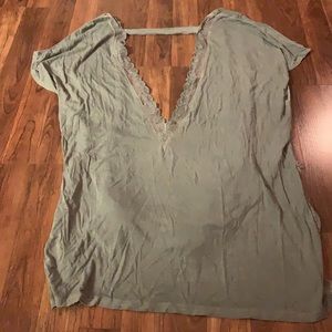 Green open back cardigan